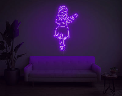 Hula Girl LED Neon Sign - 49inch x 27inchHot Pink