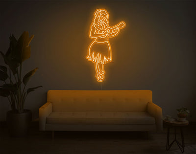 Hula Girl LED Neon Sign - 49inch x 27inchOrange