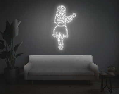 Hula Girl LED Neon Sign - 49inch x 27inchWhite