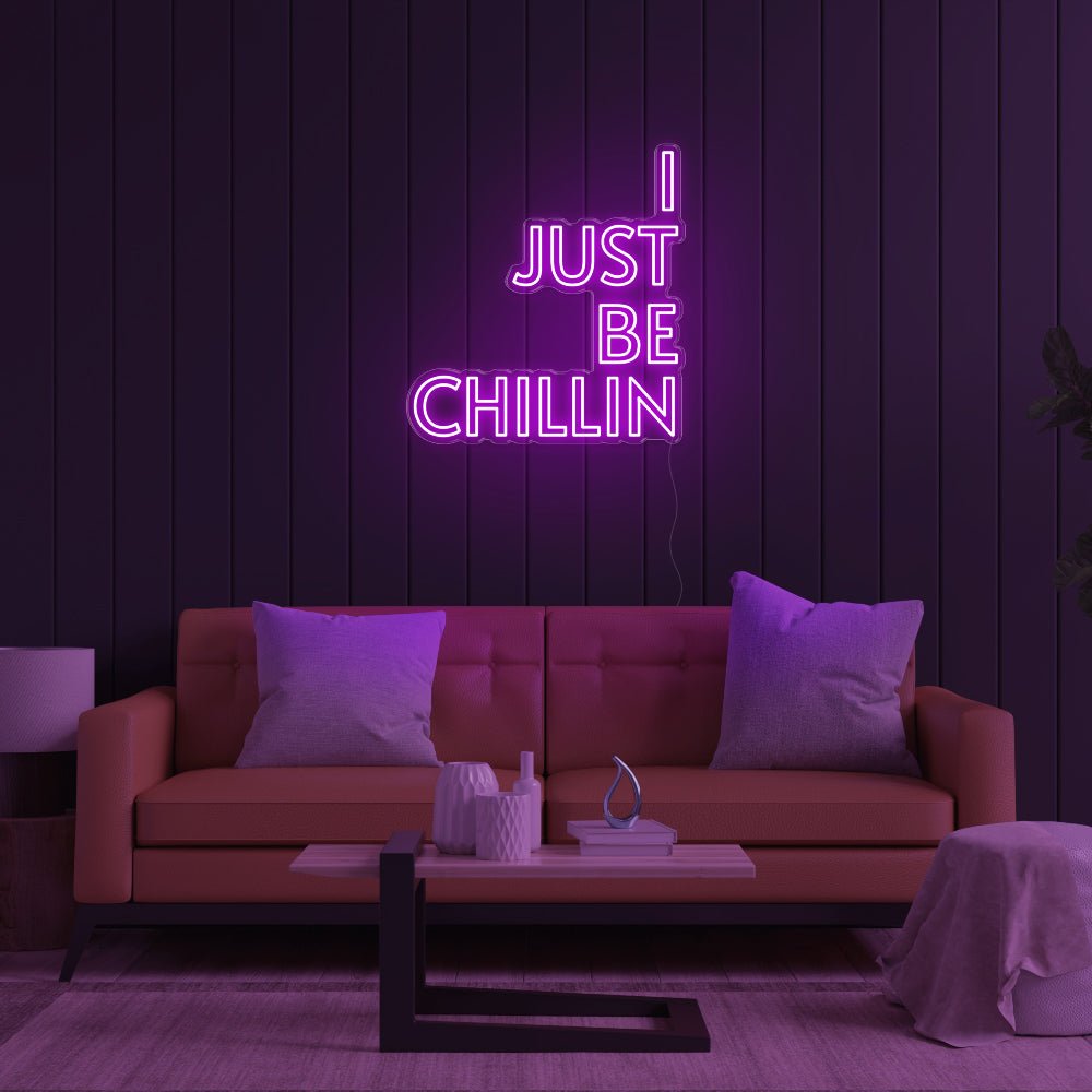 I Just Be Chillin LED Neon Sign - 31inch x 33inchPurple