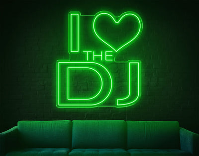 I Love The Dj LED Neon Sign - 35inch x 31inchHot Pink