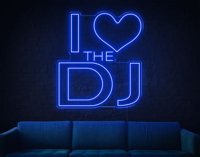 I Love The Dj LED Neon Sign - 35inch x 31inchHot Pink