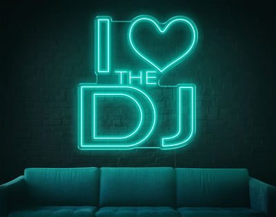 I Love The Dj LED Neon Sign - 35inch x 31inchHot Pink