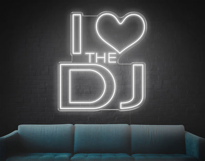 I Love The Dj LED Neon Sign - 35inch x 31inchHot Pink