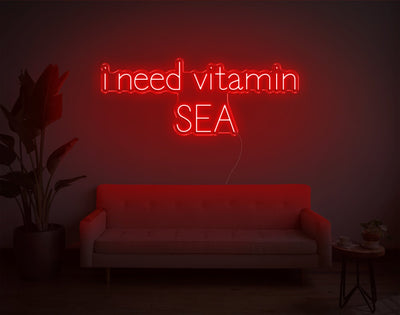 I Need Vitamin Sea LED Neon Sign - 17inch x 43inchHot Pink