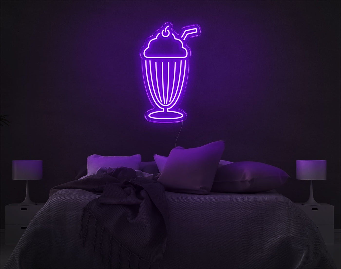 Ice Cream LED Neon Sign - 22inch x 13inchPurple