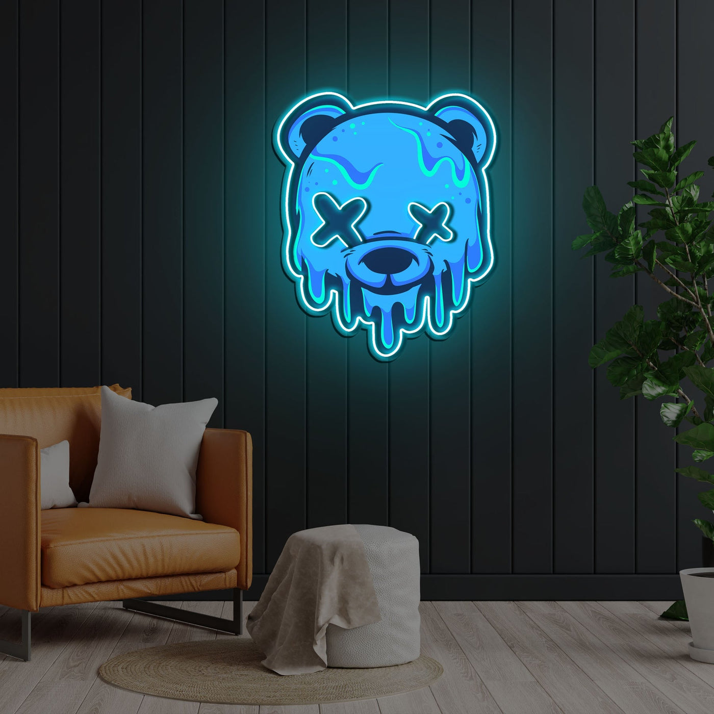 Ice Head Bear Neon x Acrylic Artwork - 25"x20"LED Neon x Acrylic Print