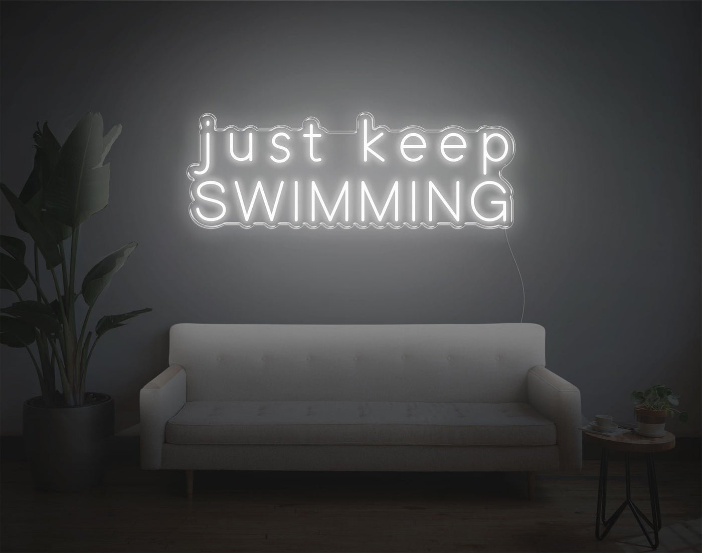 Just Keep Swimming LED Neon Sign - 13inch x 36inchHot Pink