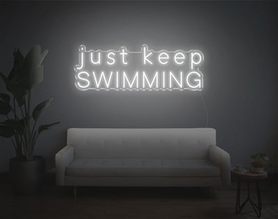 Just Keep Swimming LED Neon Sign - 13inch x 36inchHot Pink