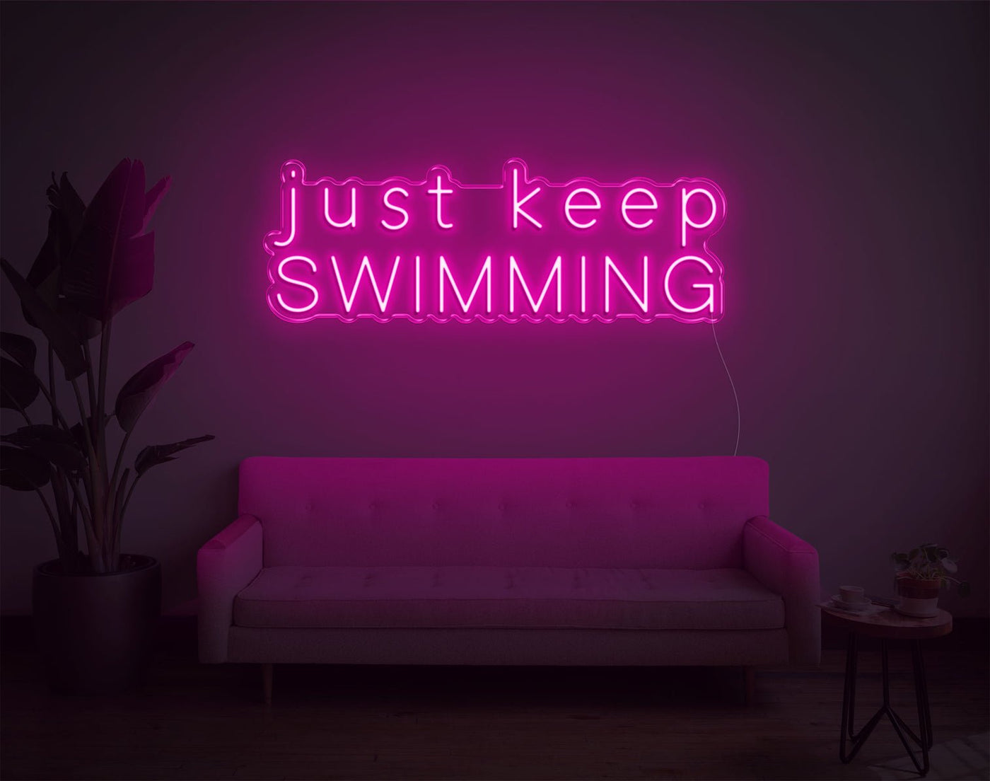 Just Keep Swimming LED Neon Sign - 13inch x 36inchHot Pink