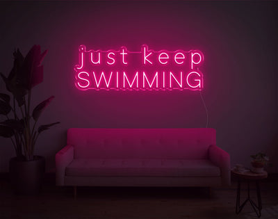 Just Keep Swimming LED Neon Sign - 13inch x 36inchHot Pink