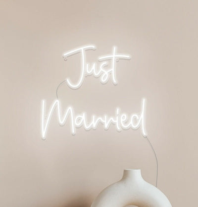 Just Married Neon Sign - White