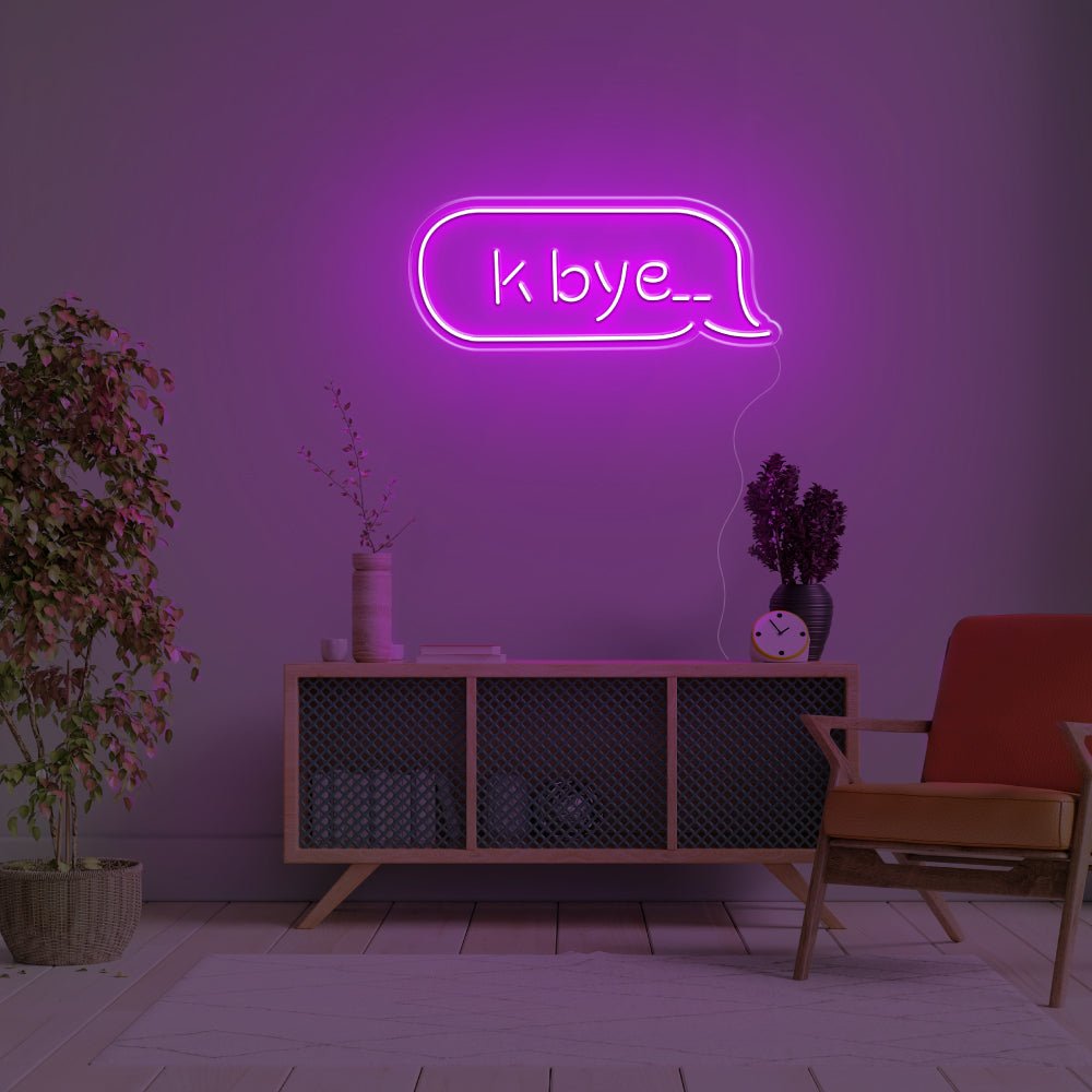 K Bye.. LED Neon Sign - 20inch x 8inchPurple