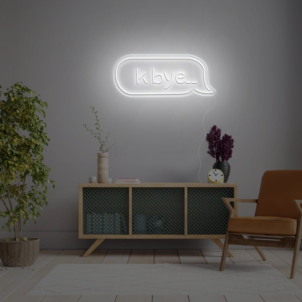 K Bye.. LED Neon Sign - 20inch x 8inchWhite