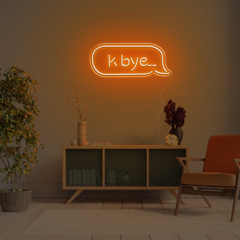 K Bye.. LED Neon Sign - 20inch x 8inchLight Pink