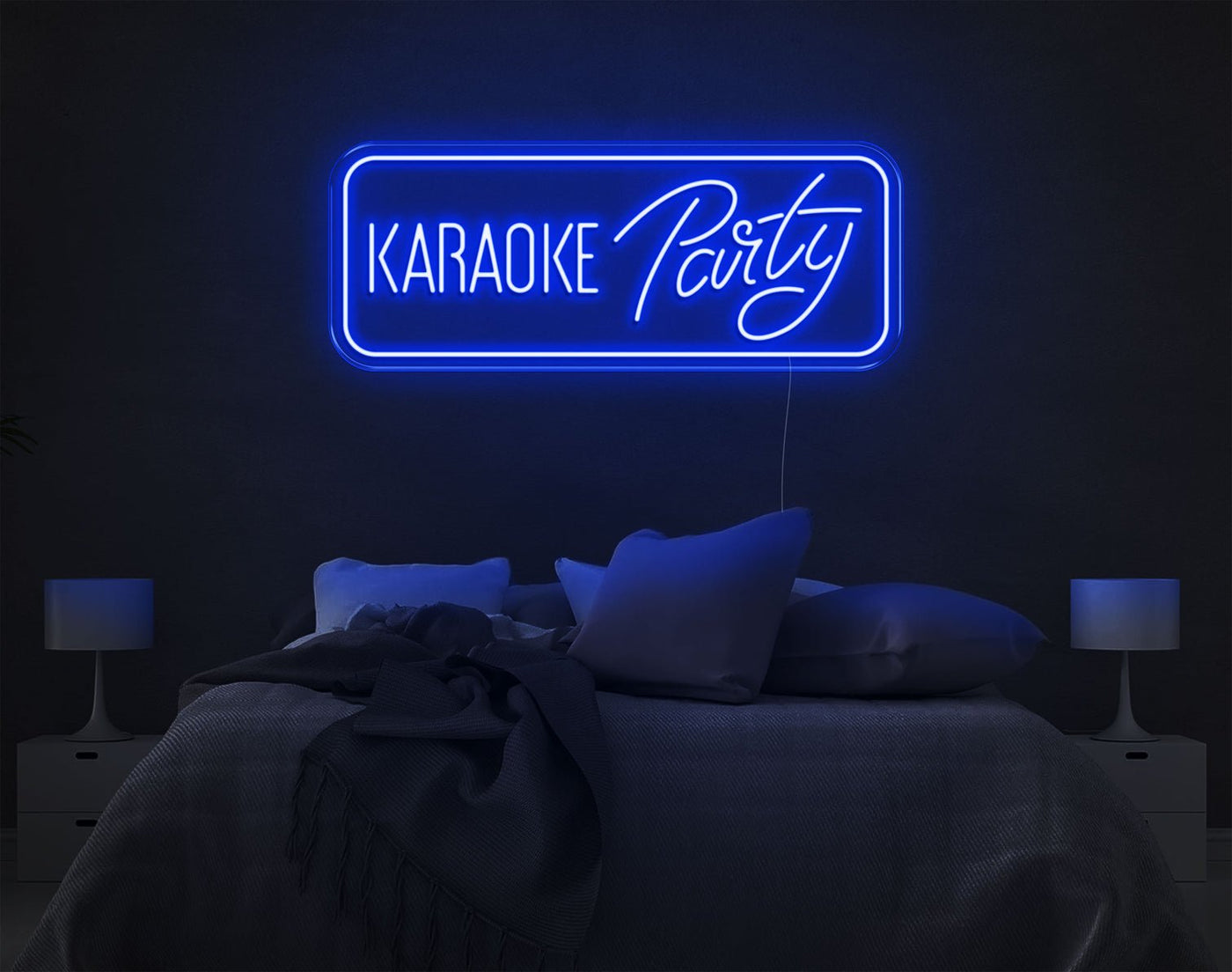 Karaoke Party LED Neon Sign - 13inch x 33inchBlue