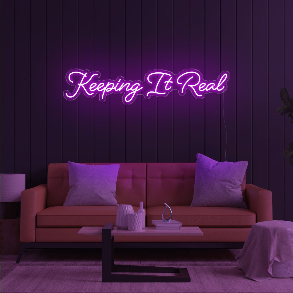 Keeping It Real LED Neon Sign - 47inch x 10inchPurple