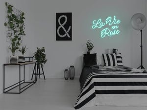 La Vie En Rose LED Neon Sign - Pink