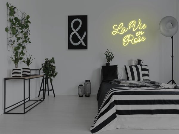 La Vie En Rose LED Neon Sign - Yellow