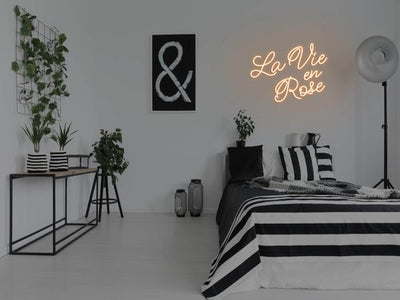 La Vie En Rose LED Neon Sign - Orange