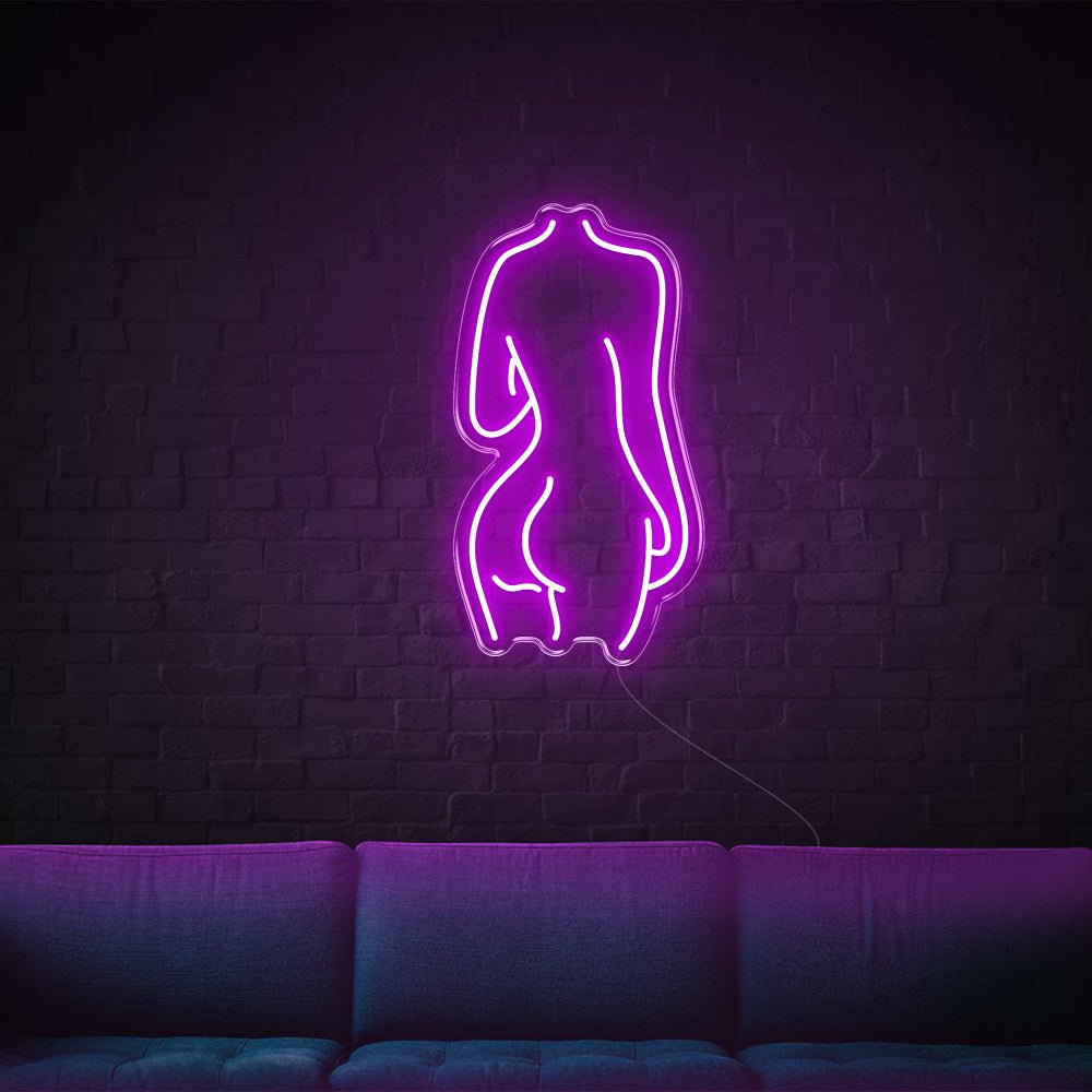 Lady Back LED Neon Sign - 14inch x 26inchPurple