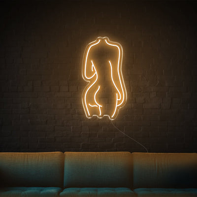 Lady Back LED Neon Sign - 14inch x 26inchWhite