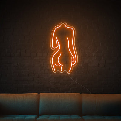 Lady Back LED Neon Sign - 14inch x 26inchOrange