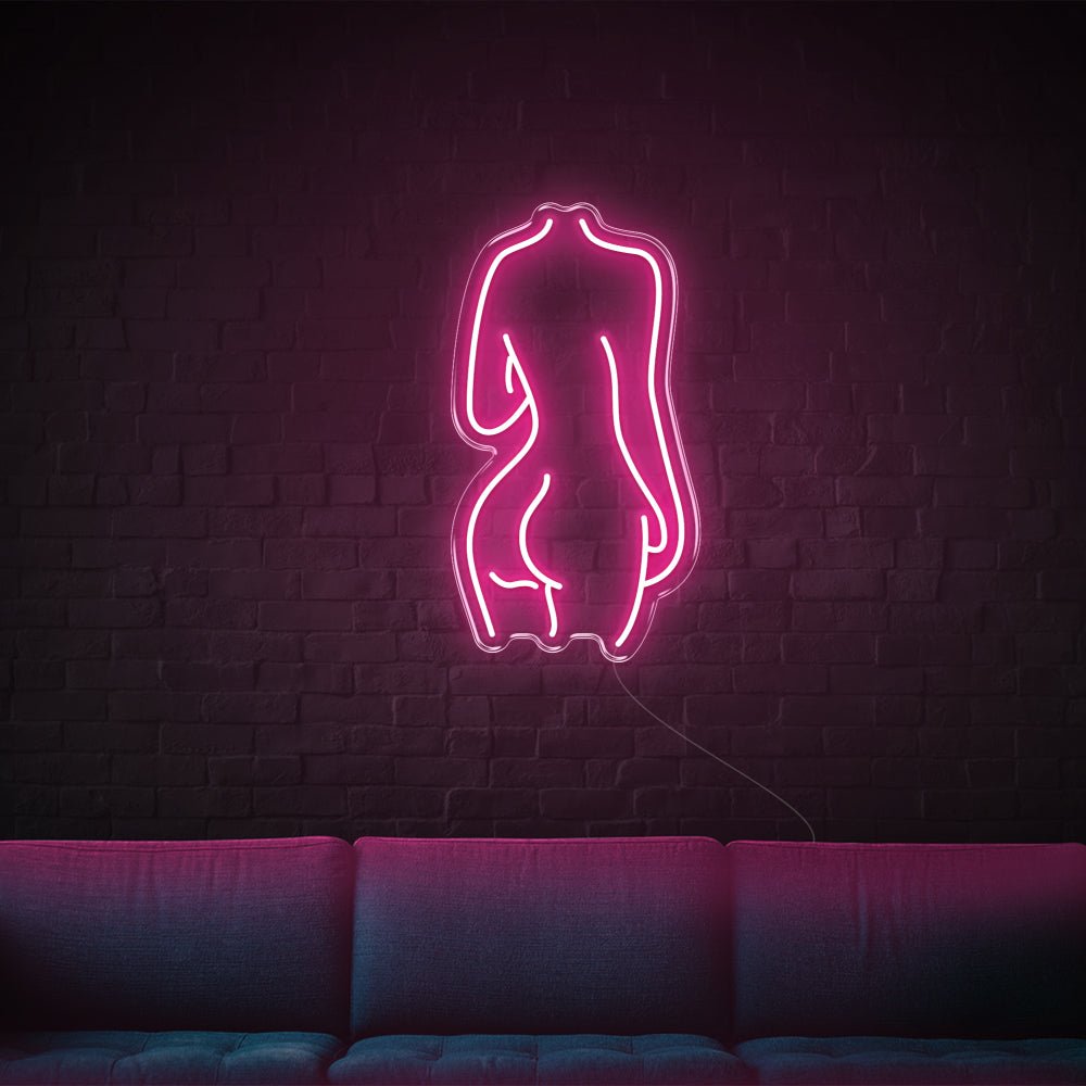 Lady Back LED Neon Sign - 14inch x 26inchLight Pink