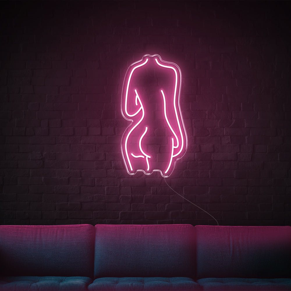 Lady Back LED Neon Sign - 14inch x 26inchLight Pink