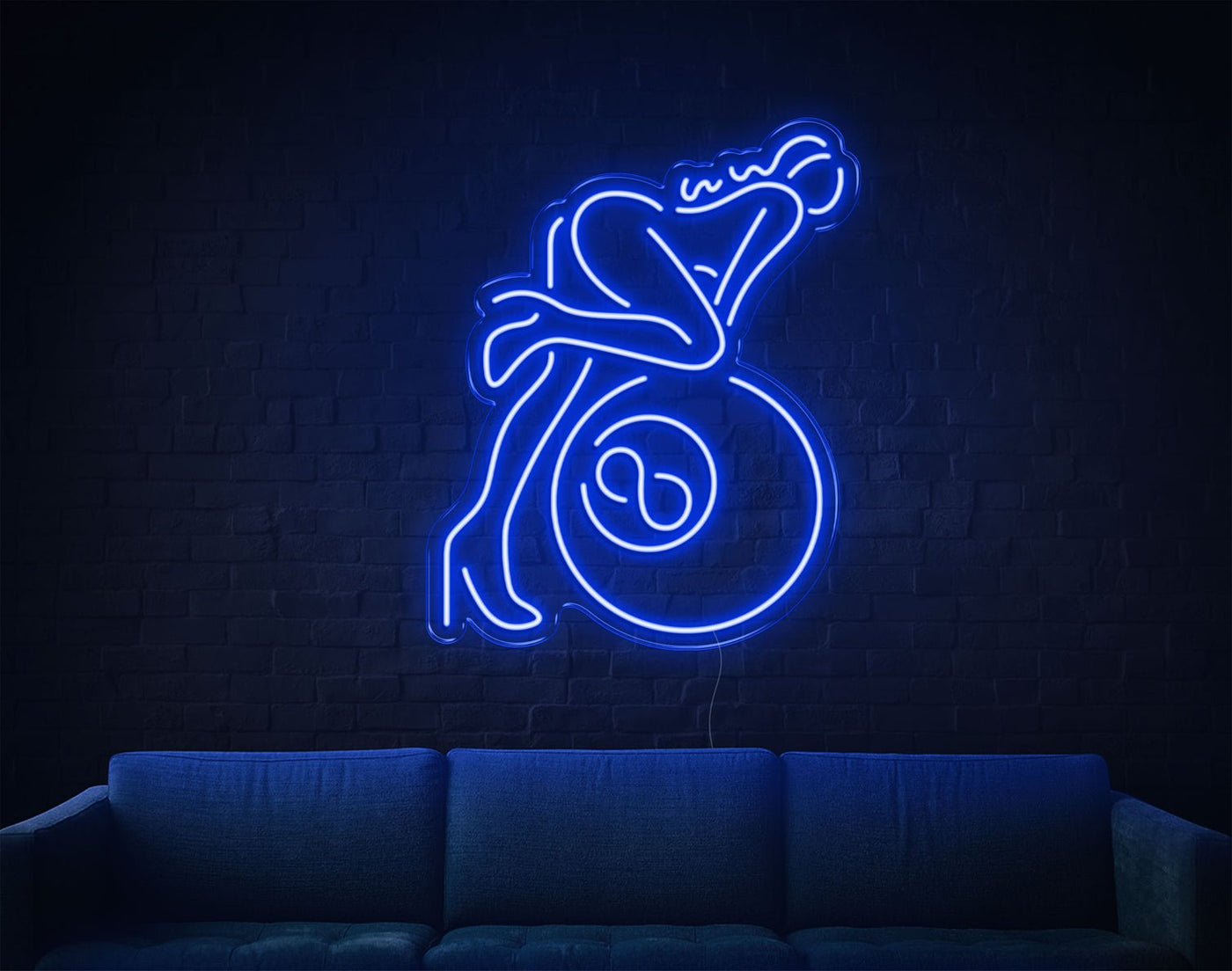 Lady Billiard LED Neon Sign - 26inch x 21inchBlue