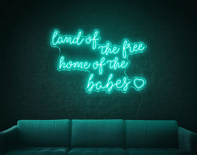 Land Of The Free LED Neon Sign - 24inch x 36inchHot Pink