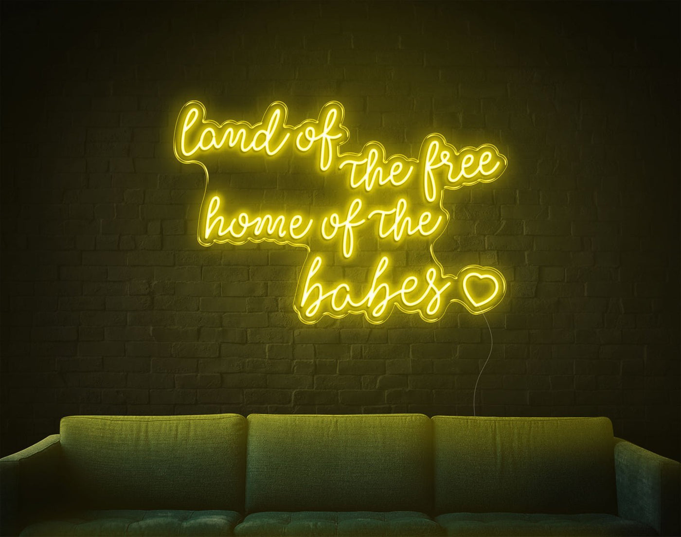 Land Of The Free LED Neon Sign - 24inch x 36inchHot Pink