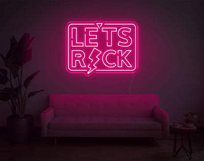 Let's Ricks LED Neon Sign - 19inch x 24inchLight Pink