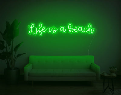 Life is a beach LED Neon Sign - 28inch x 7inchHot Pink