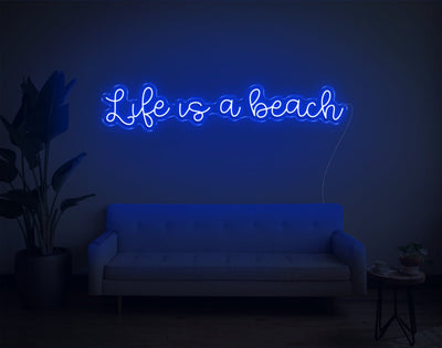 Life is a beach LED Neon Sign - 28inch x 7inchHot Pink