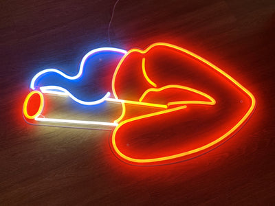 Lips Smoking LED Neon Sign - Small