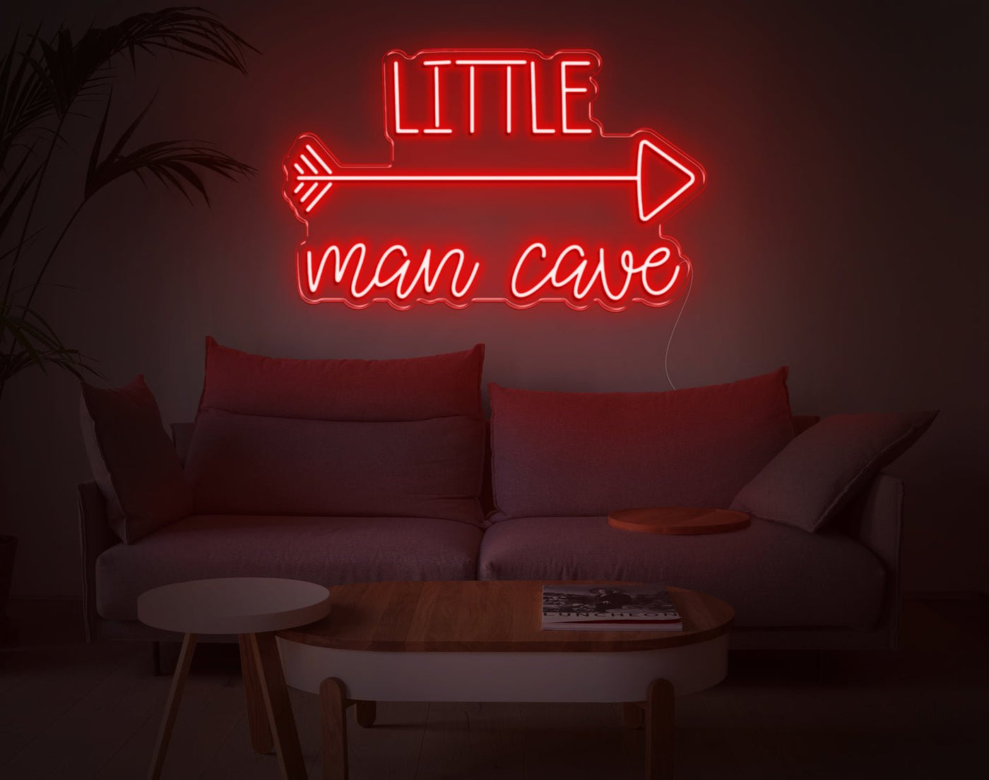 Little Man Cave LED Neon Sign - 19inch x 30inchHot Pink