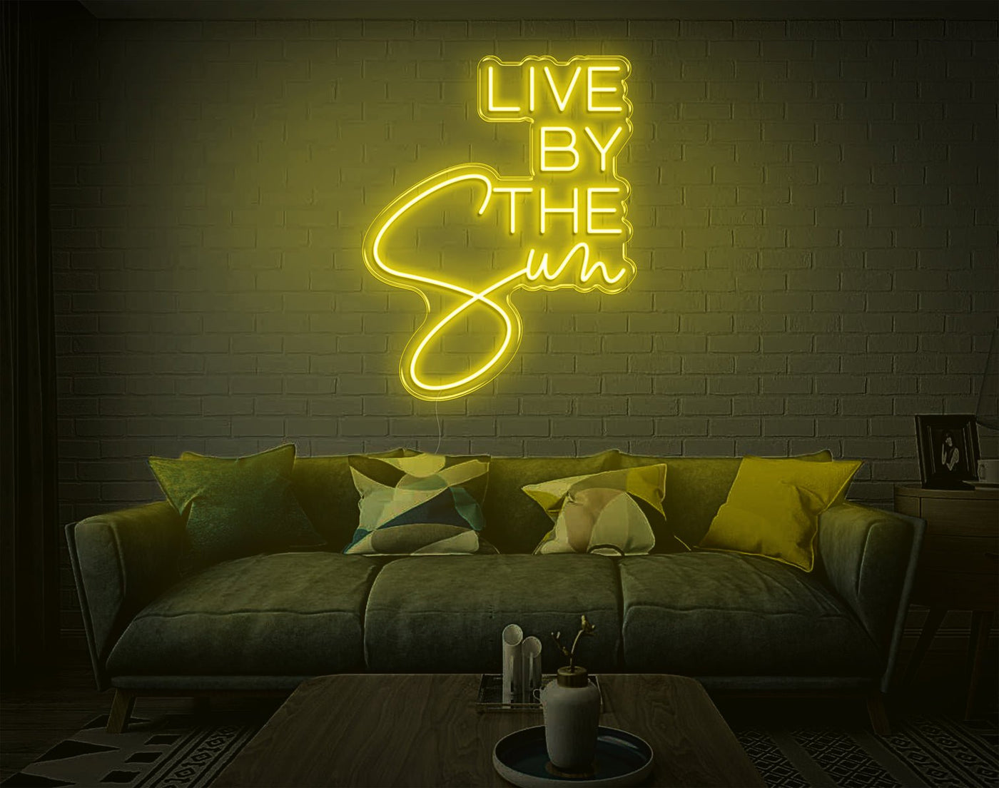 Live By The Sun LED Neon Sign - 26inch x 20inchHot Pink