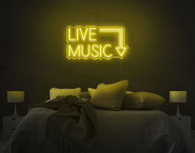 Live Music LED Neon Sign - 11inch x 21inchHot Pink