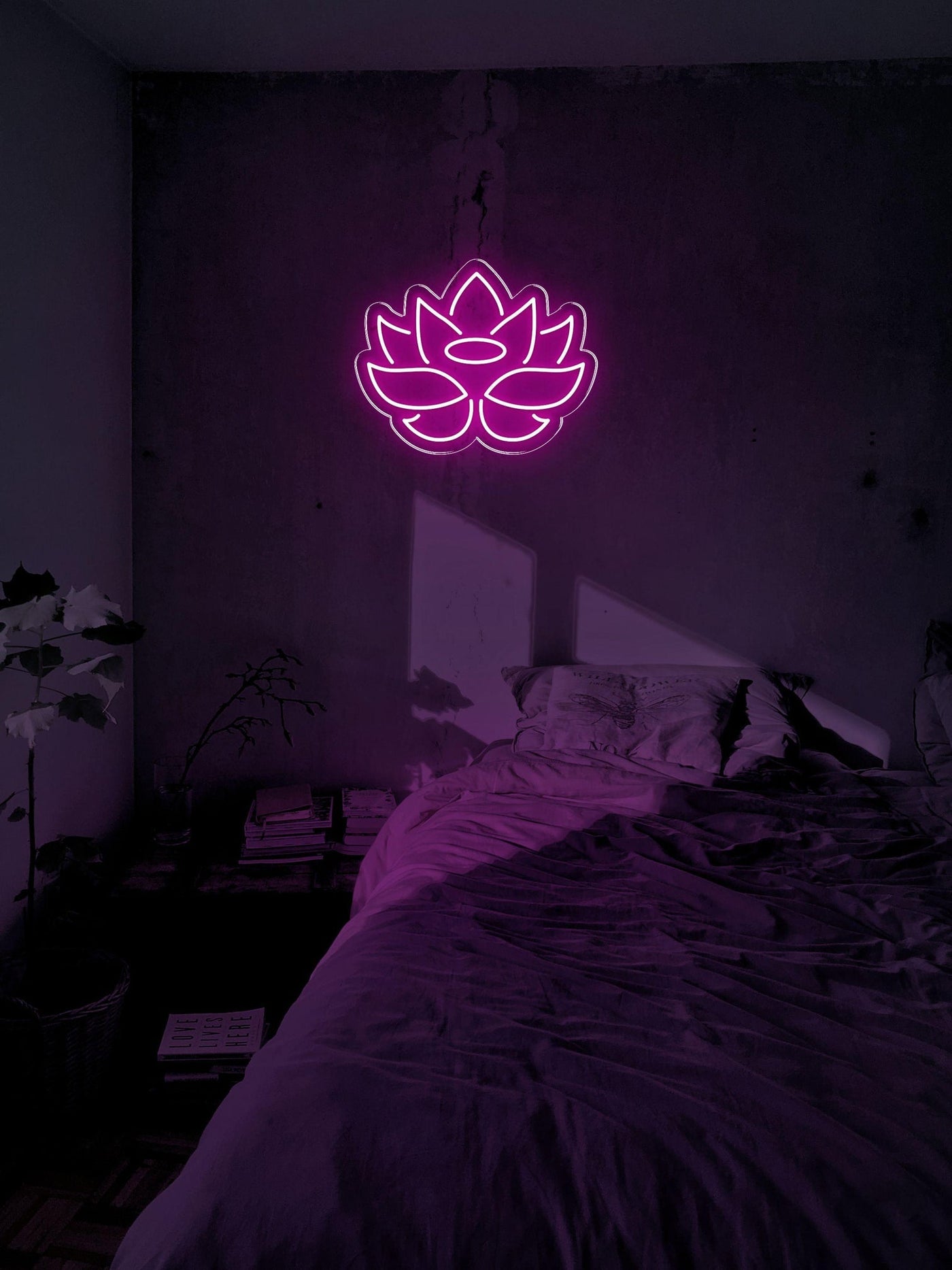 Lotus Flower LED neon sign - 14inch x 11inchDark Blue