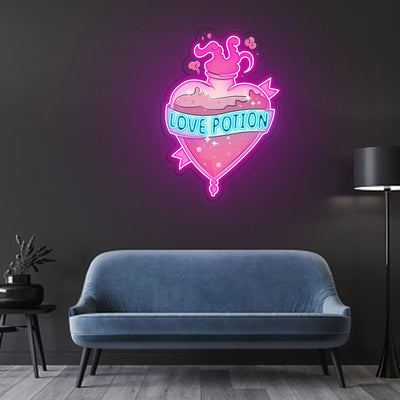 Love Potion Neon Sign x Acrylic Artwork - 2ftLED Neon x Acrylic Print