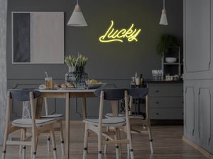 Lucky LED Neon Sign - Pink