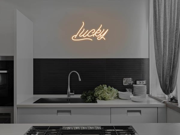 Lucky LED Neon Sign - Orange