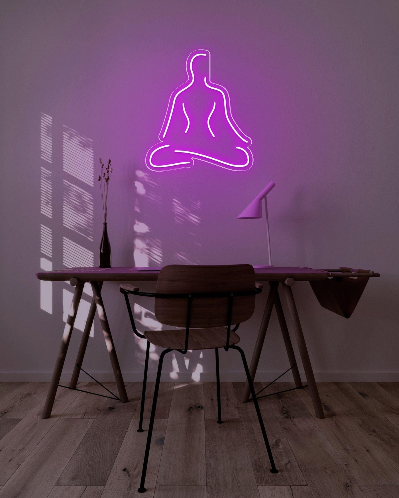 Meditate LED neon sign - 26inch x 29inchpurple