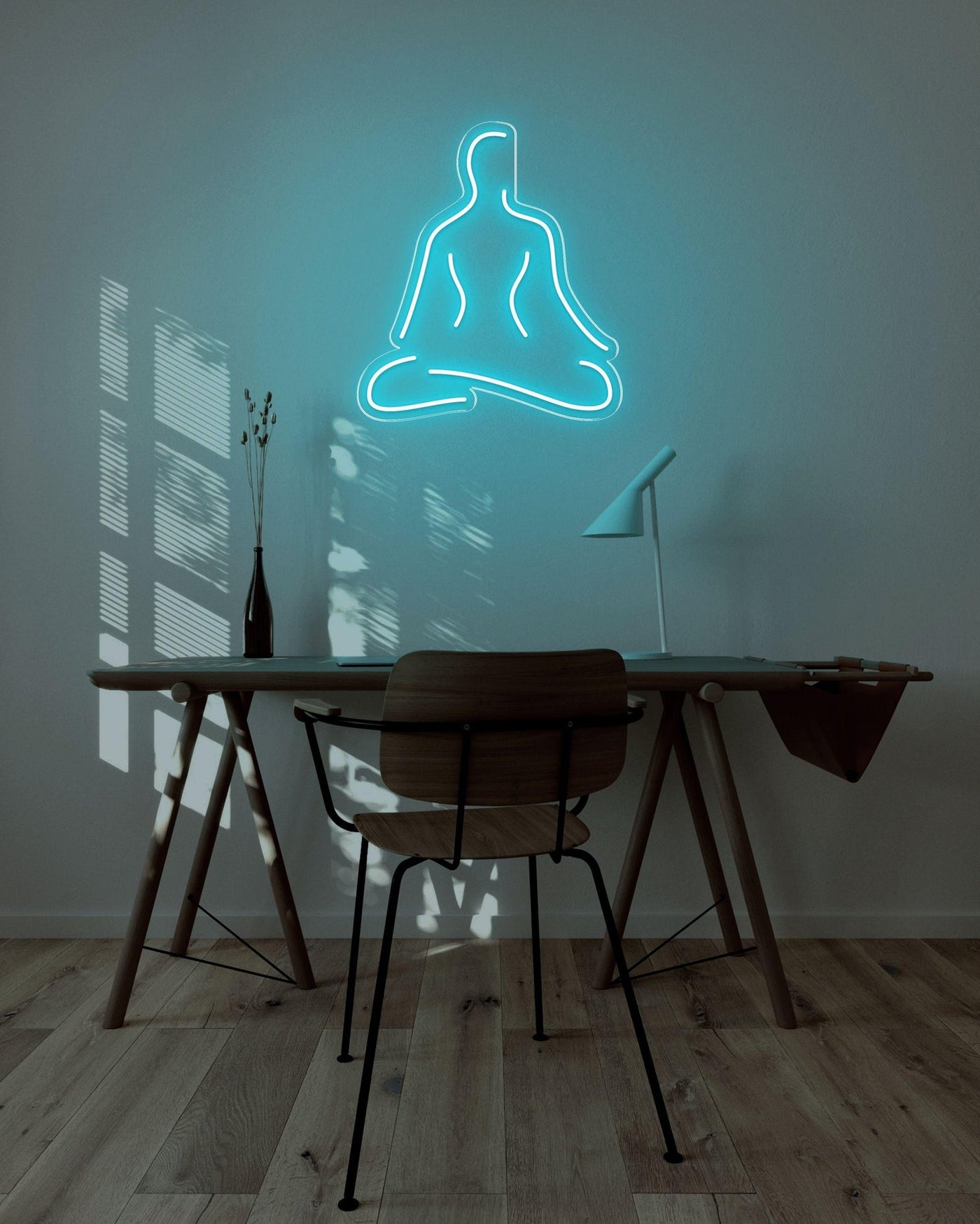 Meditate LED neon sign - 26inch x 29inchTurquoise