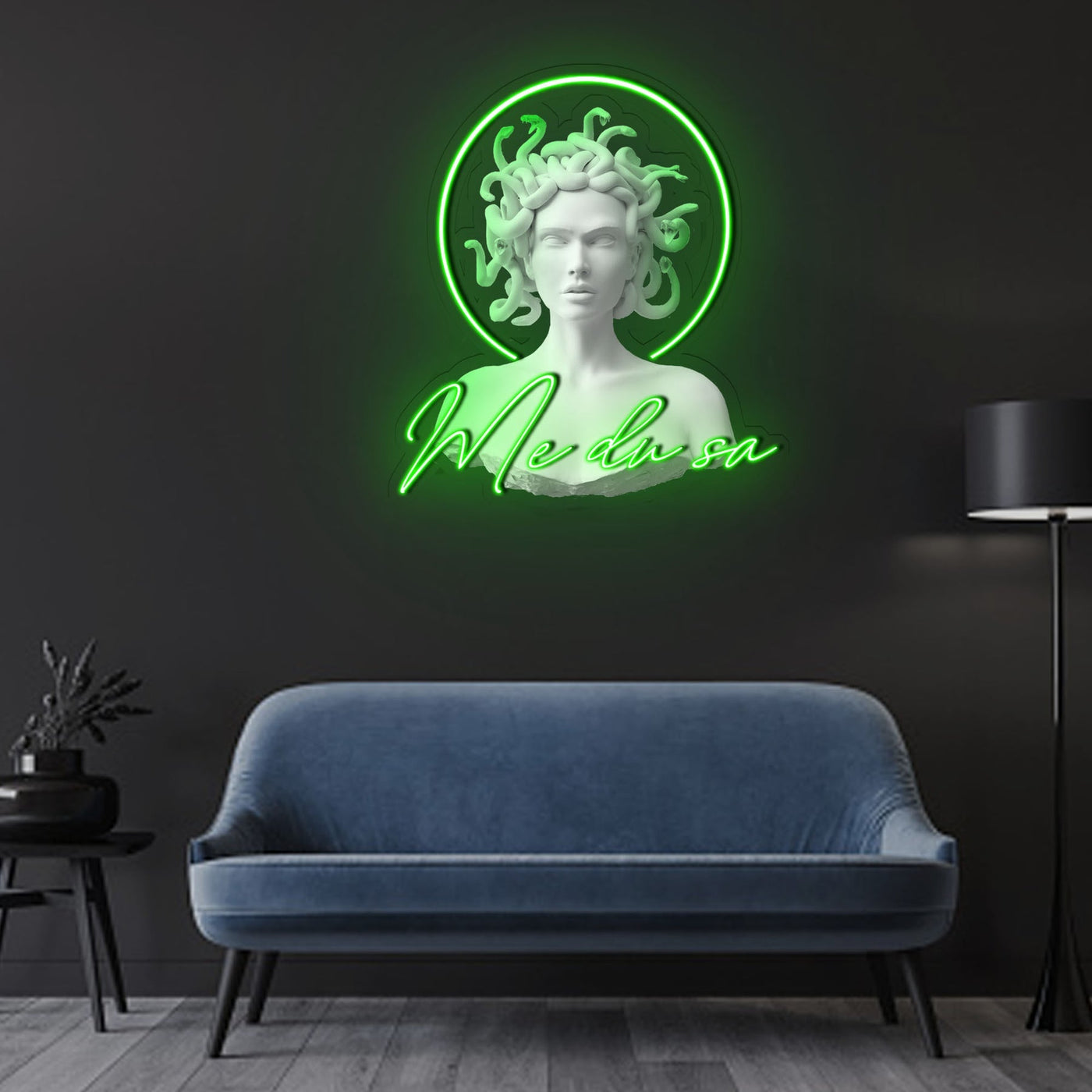 Medusa Head Bust Neon Sign x Acrylic Artwork - 2ftLED Neon x Acrylic Print