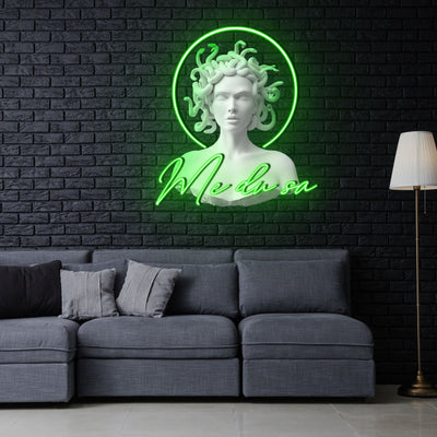 Medusa Head Bust Neon Sign x Acrylic Artwork - 2ftLED Neon x Acrylic Print