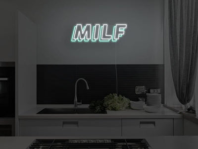 MILF LED Neon Sign - Aqua