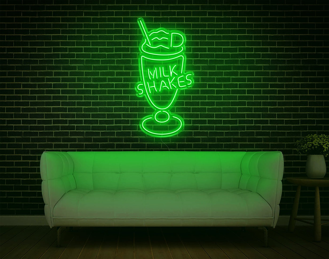 Milk Shakes LED Neon Sign - 37inch x 19inchHot Pink