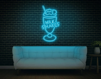 Milk Shakes LED Neon Sign - 37inch x 19inchHot Pink